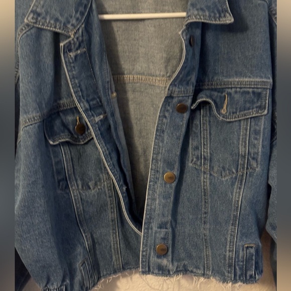 Mono B Denim Jacket Large Crop top Style Type Blue outdoor night out - Picture 2 of 13